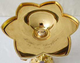 Solid silver gilt antique French Gothic Chalice.